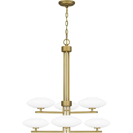 Quoizel Chenal 6-Light Aged Brass Chandelier QCH5577AB